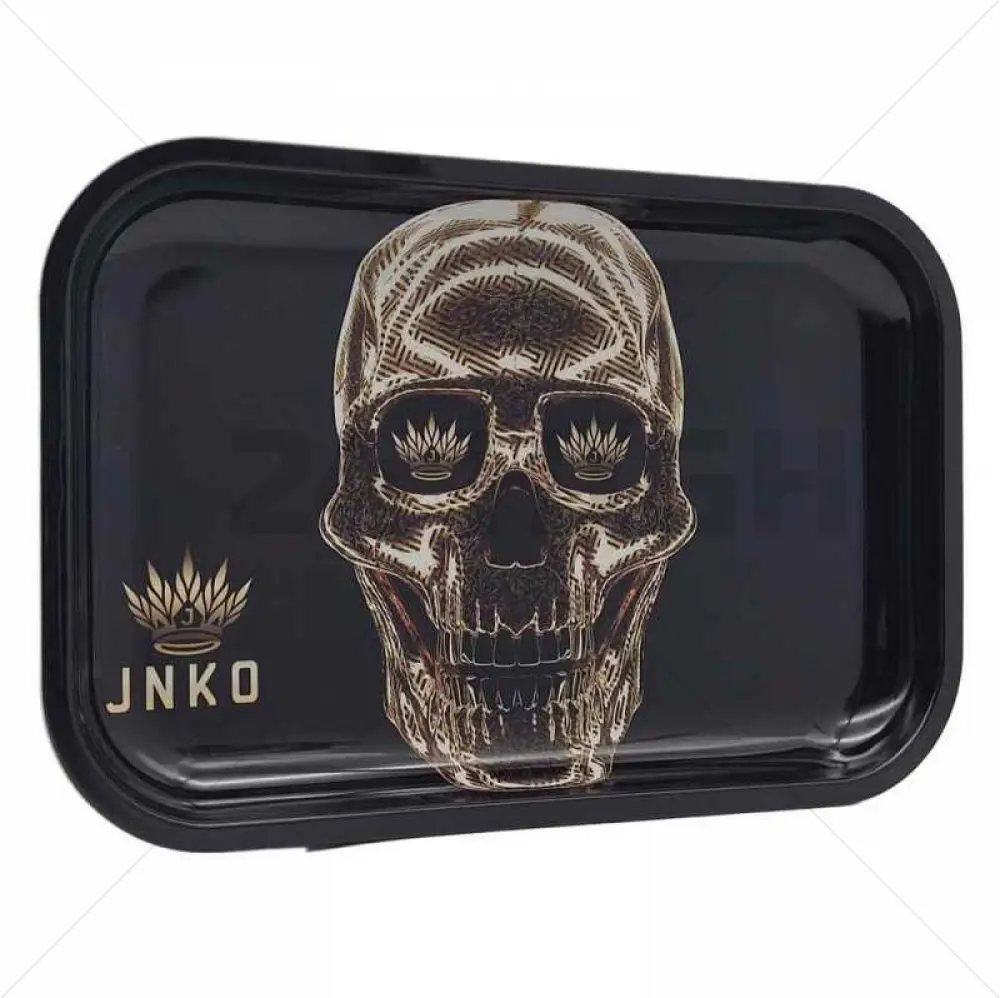 Rolling Tray XXL | 29x19cm | Luxury Art Series | Design 4 | Goldener Totenkopf 1